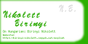 nikolett birinyi business card